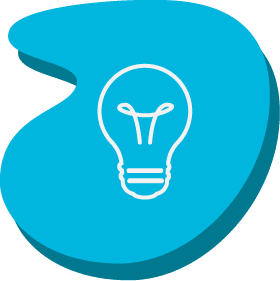 An animated image of bulb on blue pad with transparent background